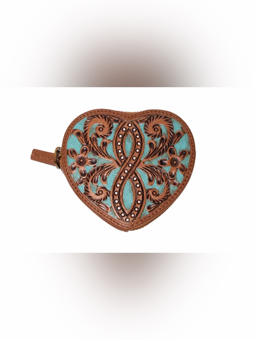 MYRA Cupid Whisky & Water Hand-tooled Leather Coin Purse